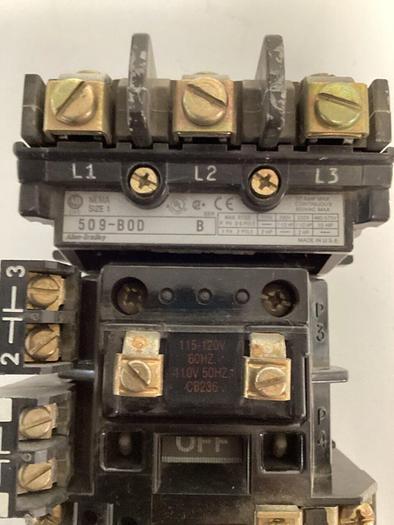 Used ALLEN BRADLEY Starter Size 1 509-BOD SER B W53 #32019