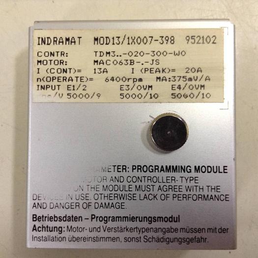 Used INDRAMAT Programming Module MOD13/1X007-398 #86020