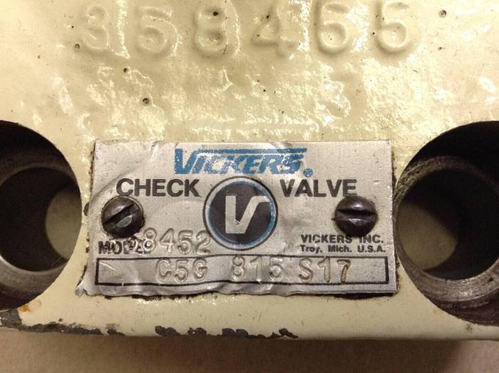Used VICKERS Check Valve C5G815S17 #67795