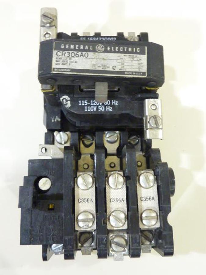 Used GENERAL ELECTRIC (G.E.) Motor Starter Size 00 CR306A0 USED