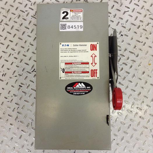 Used CUTLER HAMMER 30 Amp Safety Switch DH361FGK #84519