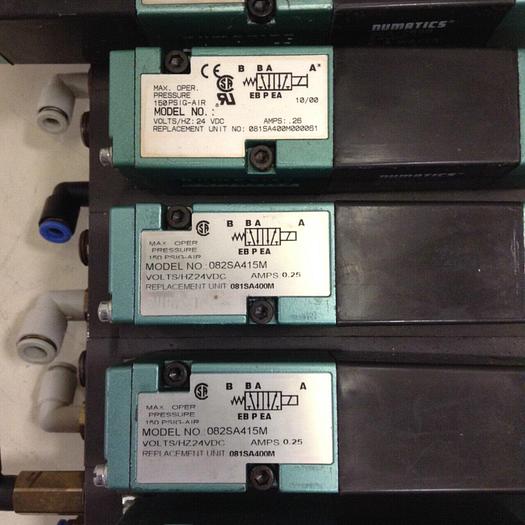Used NUMATICS Control Block w/ Valves 082SA415M #80030