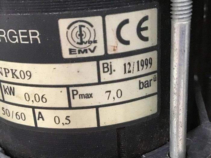 Used KNF NEUBERGER Air Pump w/ Motor PJ 15272-NPK 09 Used