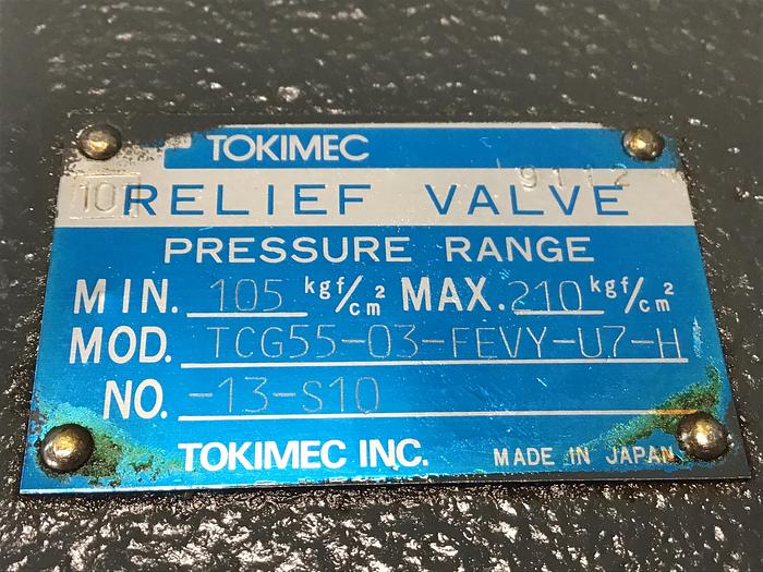 Used TOKIMEC Valve TCG55-03-FEVY-U7-H-13-S10 Used #145693