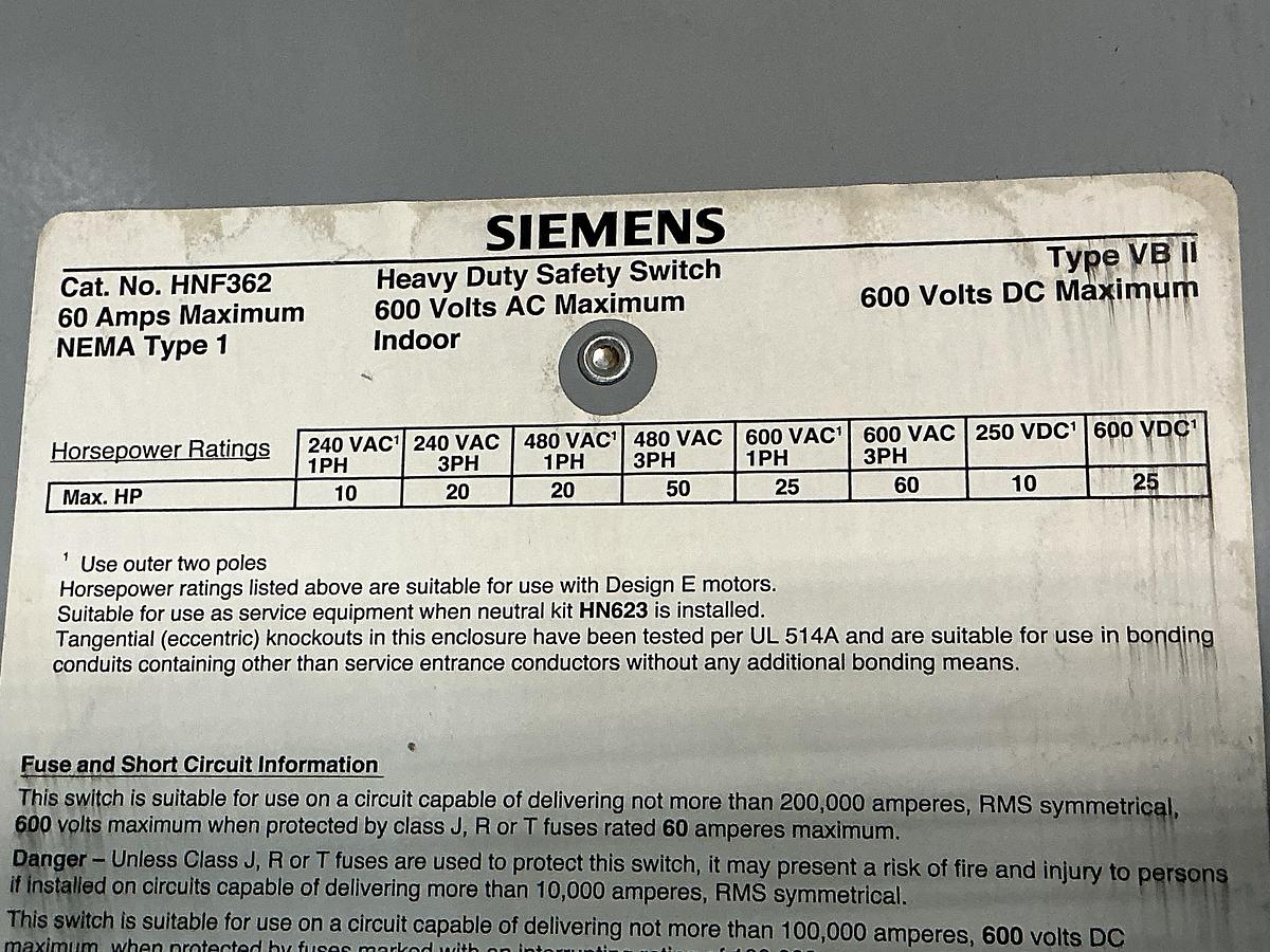 Used SIEMENS HNF362