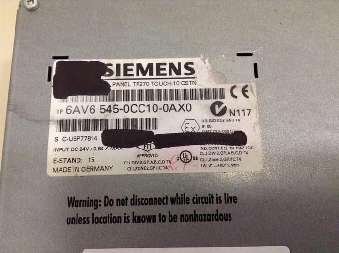 Used SIEMENS Operator Interface Touchscreen 6AV6 545-0CC10-0AX0 Used