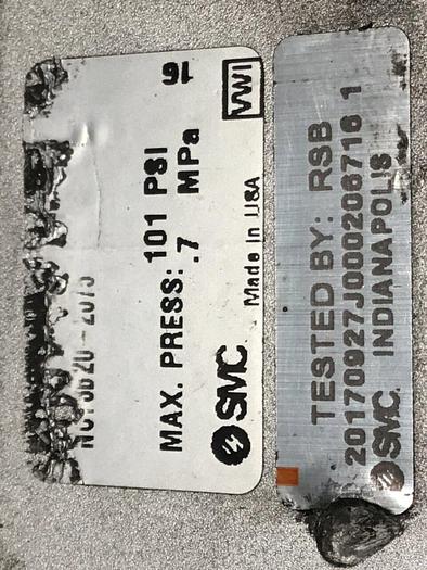 Used SMC Rodless Guided Cylinder NCY3B20-2075 #123213