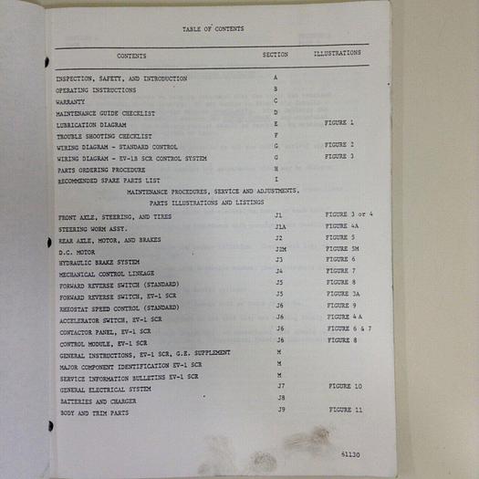 Used TAYLOR DUNN Operation and Maintenance Manual MB-254-00 #71082