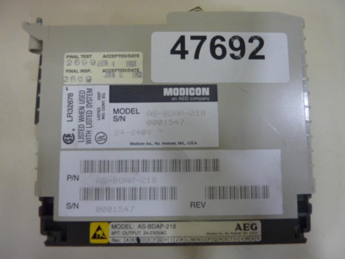 Used MODICON Output Module AS-BDAP-218 #47694