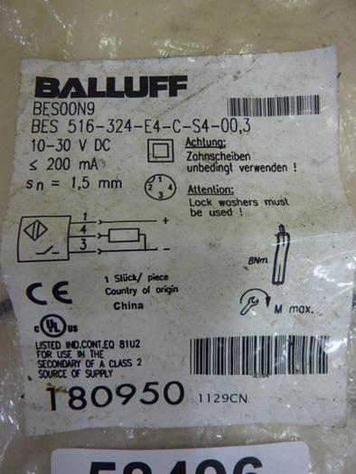 Used BALLUFF Proximity Switch BES 516-324-E4-C-S4-003 #58496