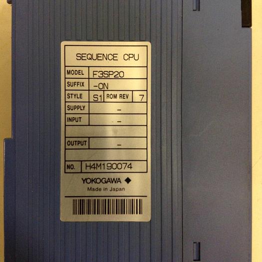 Used YOKOGAWA Sequence CPU Module F3SP20-0N #69900