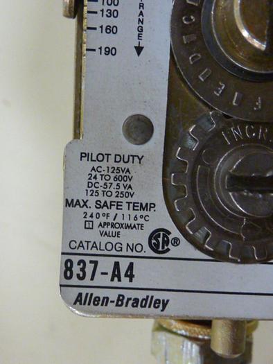 Used ALLEN BRADLEY Temperature Control 837-A4 SER A #53208