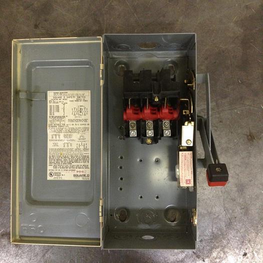 Used SQUARE D 30 Amp Safety Switch HU361 E2 #69306