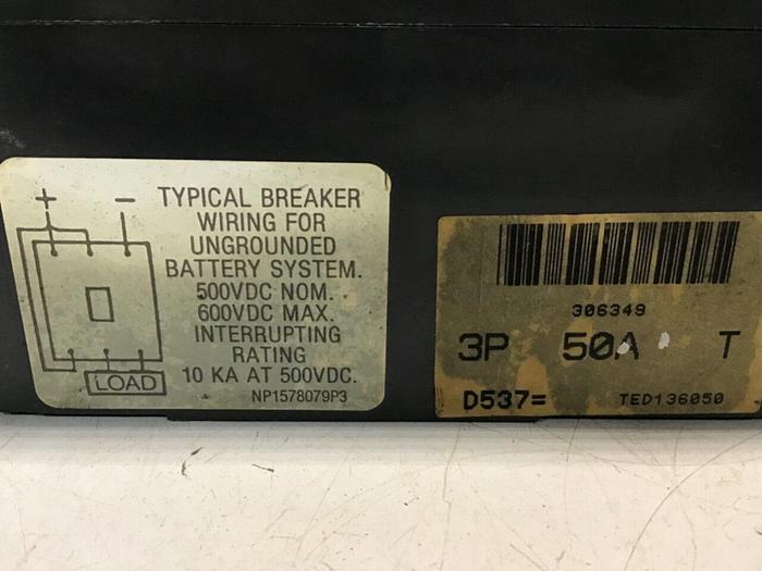 Used GE 50 Amp Circuit Breaker TED136050 USED