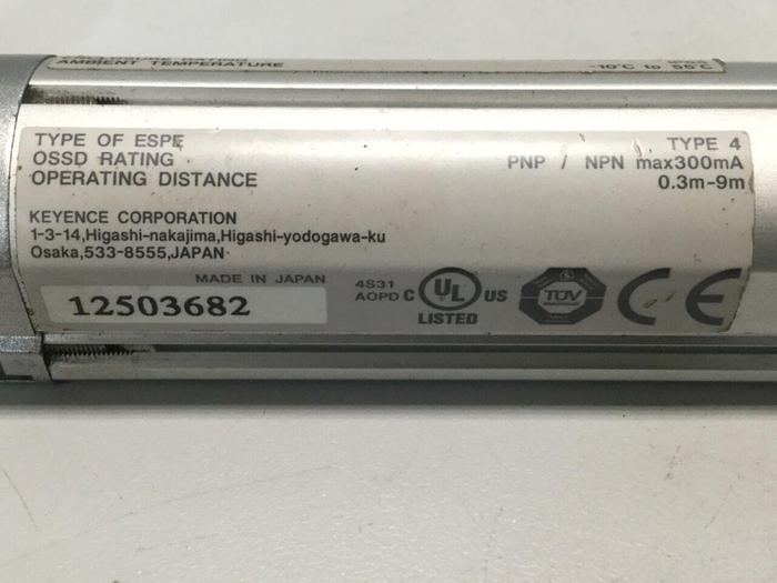 Used KEYENCE CORP Light Curtain Receiver SL-C20H-R #107031