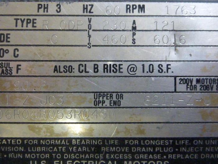 Used SPAULDING 50 HP Motor E206R08R053R049M Used