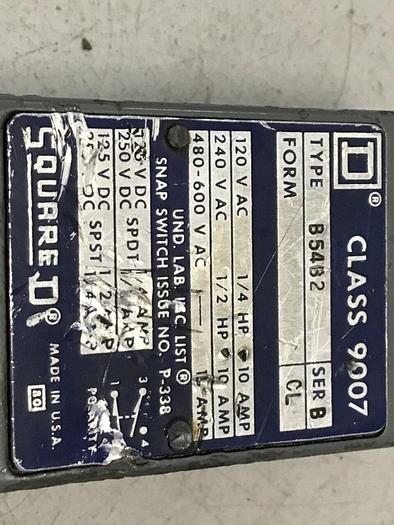 Used SQUARE D Limit Switch 9007-B54B2 #122106