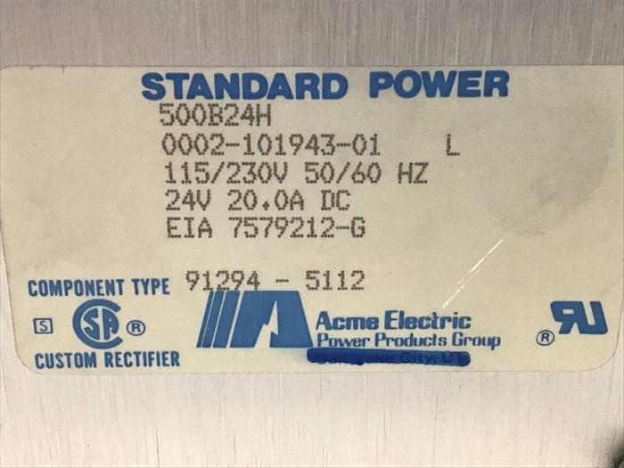Used ACME ELECTRIC Power Supply 500B24H Used