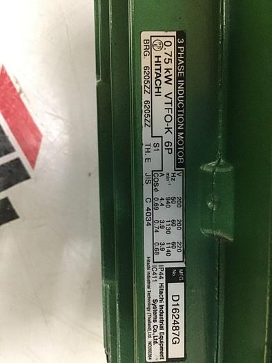 Used HITACHI 0.75 kW Induction Motor VTFO-K 6P #125307