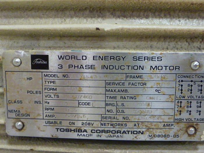 Used SUMITOMO DENKO 1.5 HP Motor HM1830 #56424