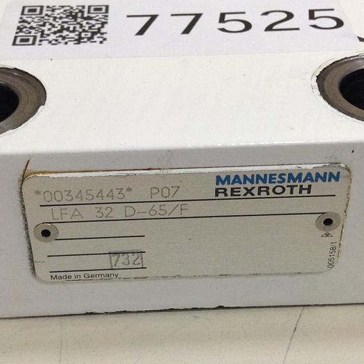 Used MANNESMANN REXROTH Valve LFA32D65F #77525