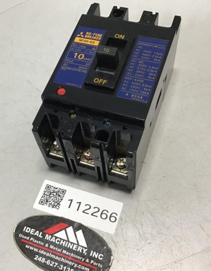 Used MITSUBISHI 10 Amp Circuit Breaker NF30-SS-10 USED