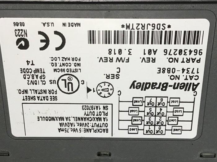 Used ALLEN BRADLEY Output Module 1734-0B8E SER C #134192