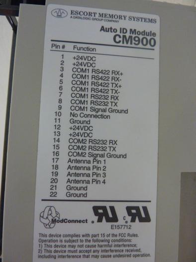 ESCORT MEMORY SYSTEMS Auto ID Module CM900 #50536