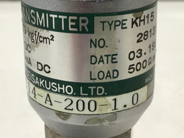 Used NAGANO Pressure Transmitter KH15-PT14-A-200-1.0 #126577