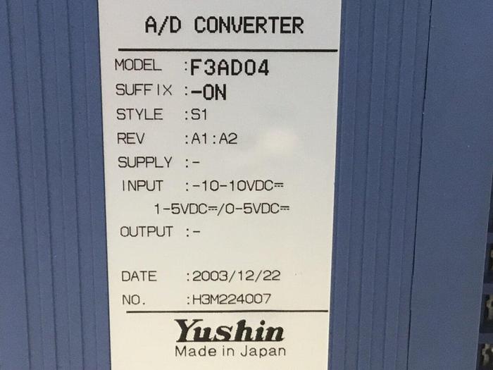Used YUSHIN AMERICA A/D Converter F3AD04-0N #127818