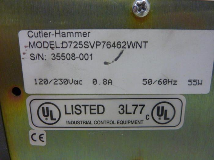 Used CUTLER HAMMER Industrial Computer D725SVP76462WNT #49556