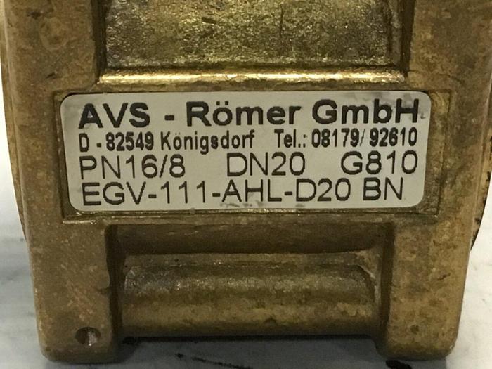 Used AVS-ROMER Solenoid Valve EGV-111-AHL-D20 BN #126683