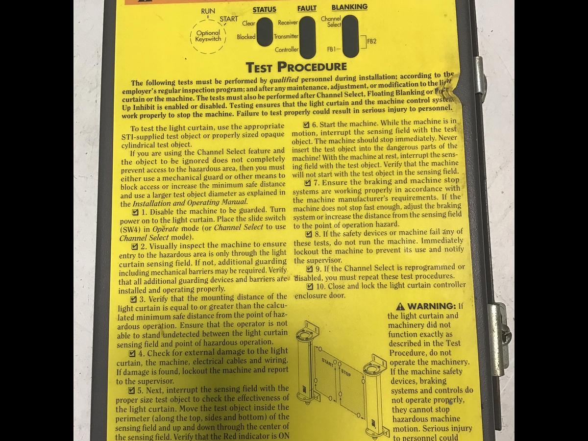 Used STI LR90200 Light Curtain Controller Used #140965