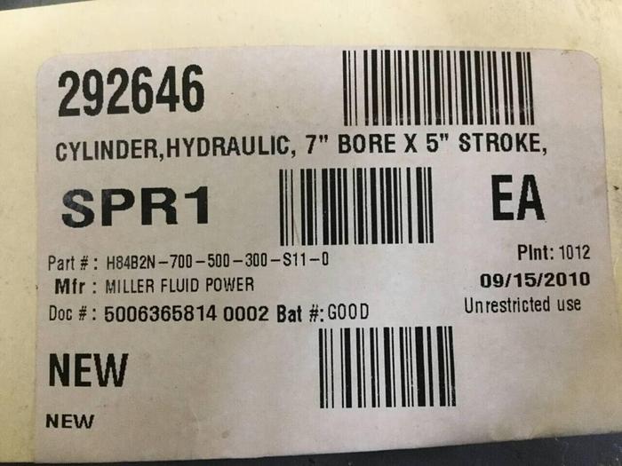 MILLER Pneumatic Cylinder H-84B2N-07.00-5.000-0300-S11-0 #99488