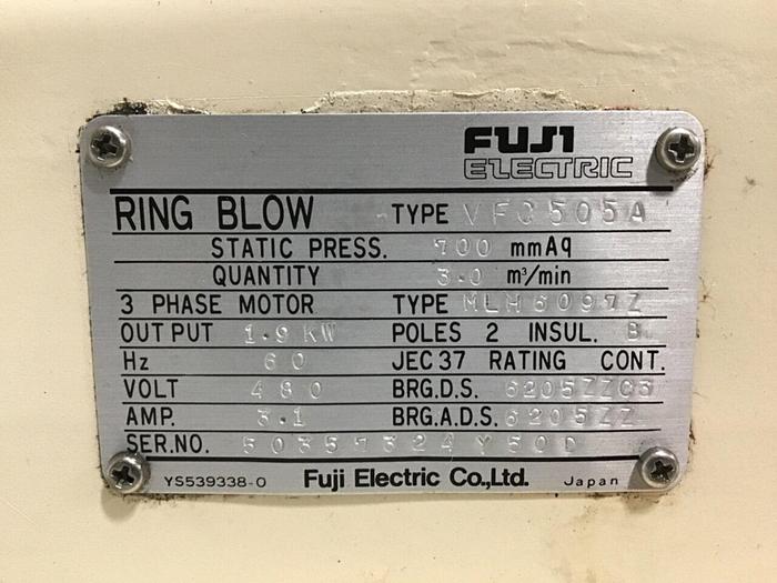 Used FUJI ELECTRIC Ring Blow Motor VFC505A Used