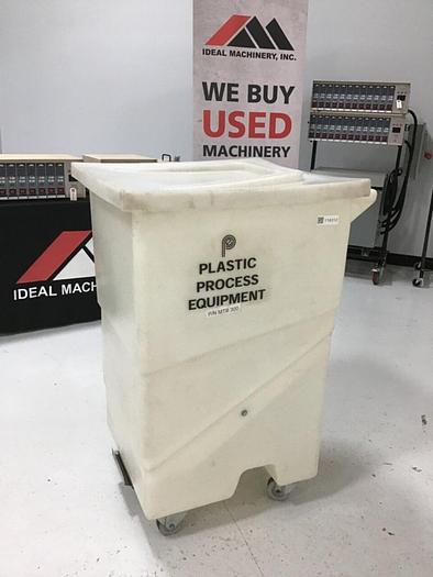 Used PPE Plastic Rolling Surge Bin With Lid MTB300 USED