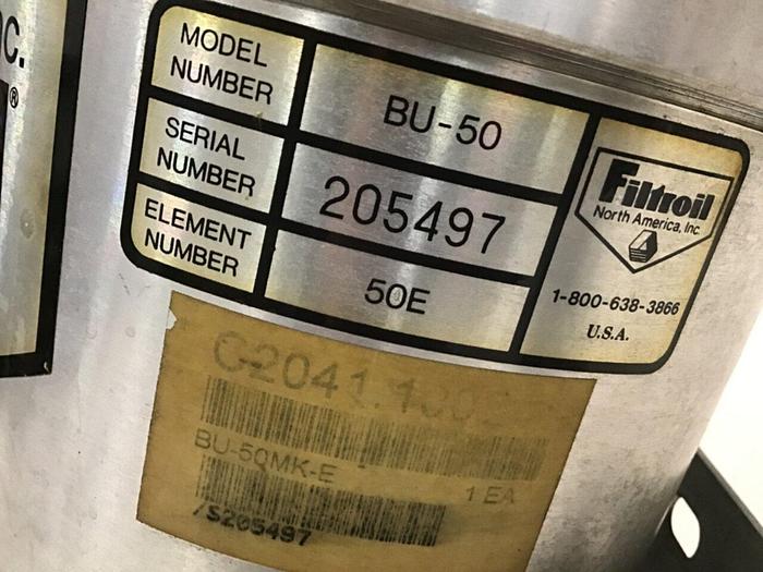 Used FILTROIL Filter Cartridge BU-50 #130667