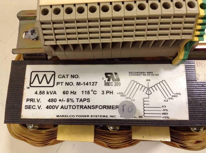 Used MARELCO POWER SYSTEM 4.58 kVA Transformer M-14127 #89004