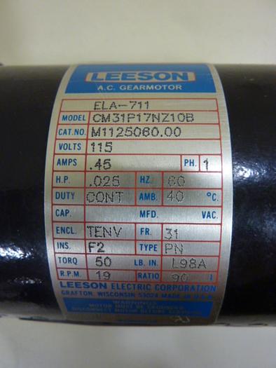 Used LEESON ELECTRIC CO Gear Motor CM31P17NZ10B #51569