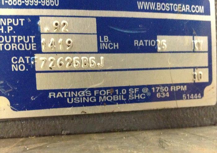 Used BOSTON GEAR Gear Reducer F72625B5J USED