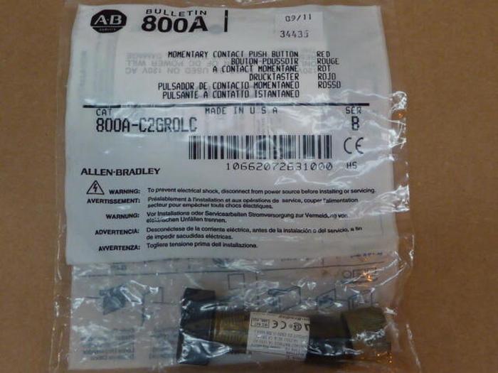 ALLEN BRADLEY Momentary Push Button 800A-C2GR0LC RED #34435