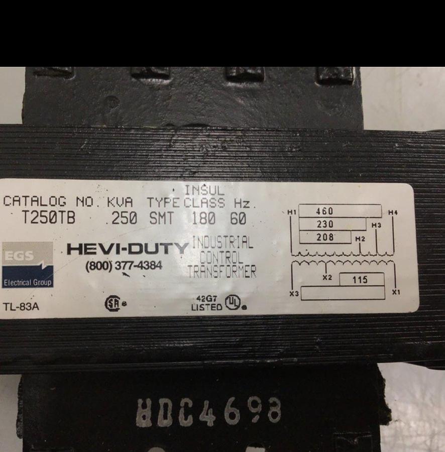 Used GENERAL SIGNAL .250 kVA Transformer T250TB USED
