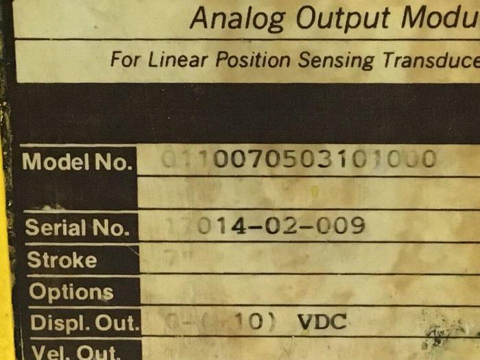 Used TEMPOSONICS INC Analog Output Module 0110070503101000 #111955