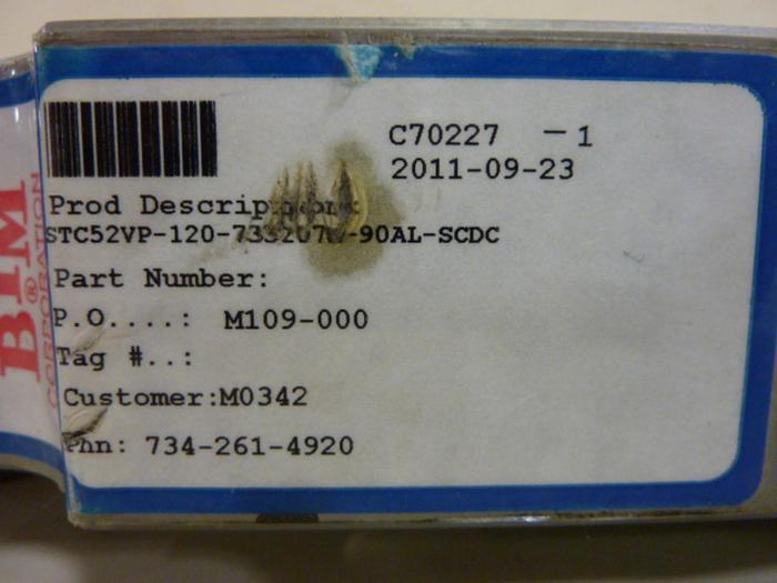 Used BTM CORP Power Clamp STC52VP-120-73320?-90AL-SCDC #57569