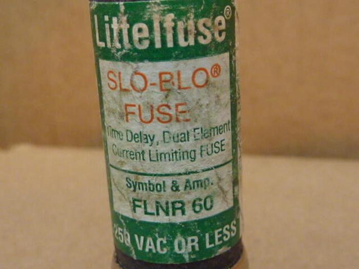 Used LITTELFUSE 60 Amp Fuse FLNR-60 #33723