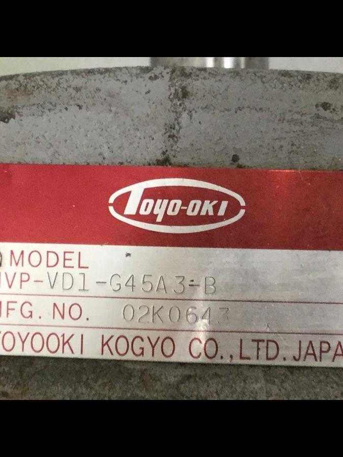 Used TOYOOKI VARIABLE DISPLACEMENT VANE PUMP HVP-VD1-G45A3-B Used