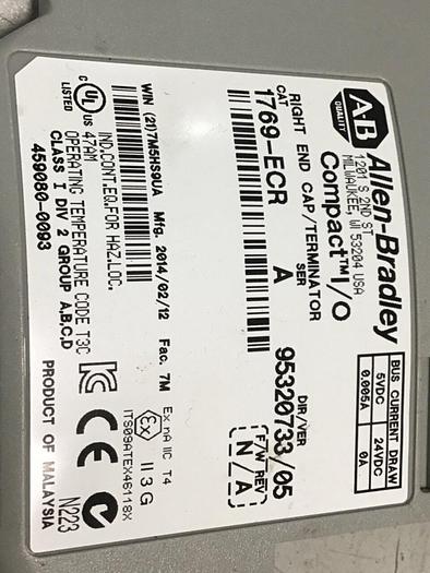 Used ALLEN BRADLEY Right End Cap 1769-ECR SER A #117256