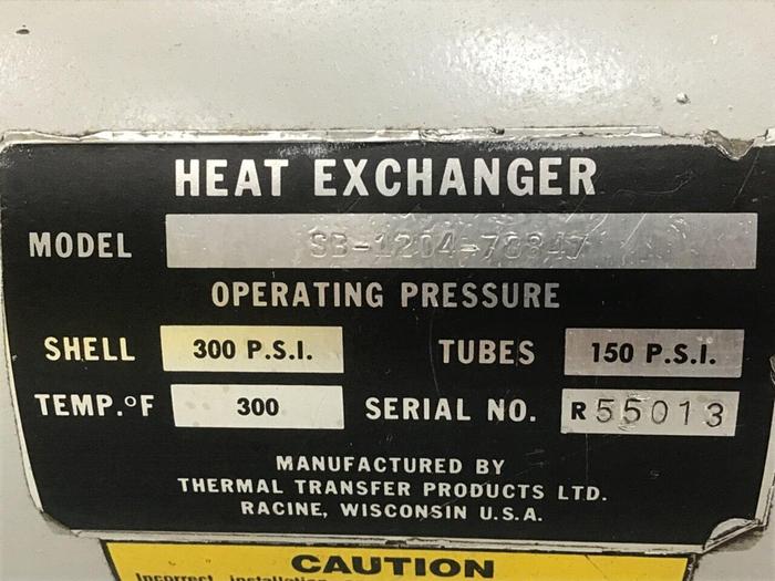 Used THERMAL TRANSFER Heat Exchanger SB-1204-78847 Used
