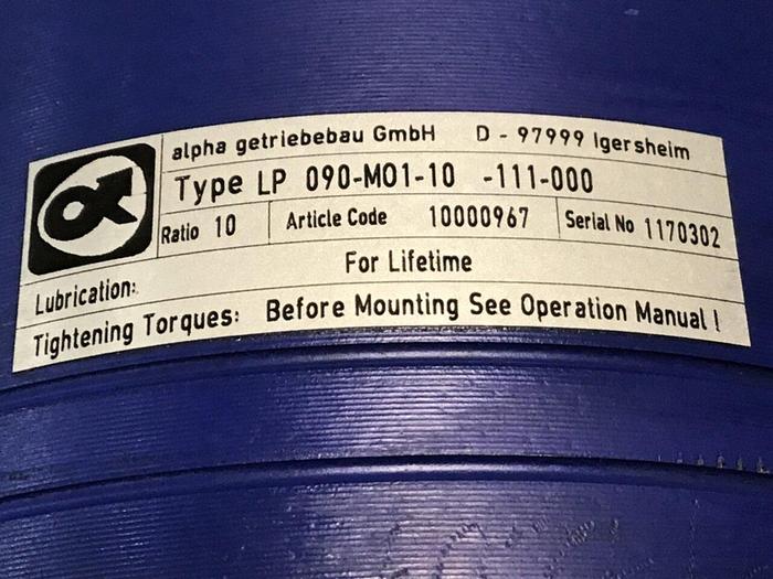Used ALPHA GETRIEBEBAU Gear Box LP090-M01-10-111-000 #133632