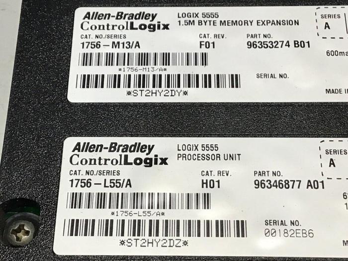 Used ALLEN BRADLEY Logix 5555 Processor Module 1756-L55 SER A #129059
